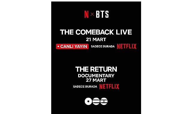 Netflix ve HYBE, Dünyaca Ünlü Müzik Grubu BTS’in Geri Dönüş Canlı Performansını ve Belgesel Filmini Duyurdu